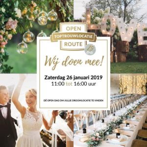 Open Toptrouwlocatie Route 26 januari 2019