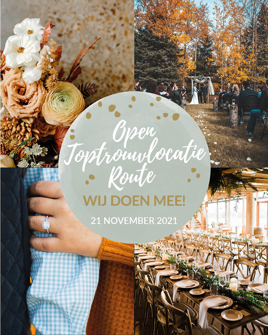 Open Toptrouwlocatie Route zondag 21 november 2021